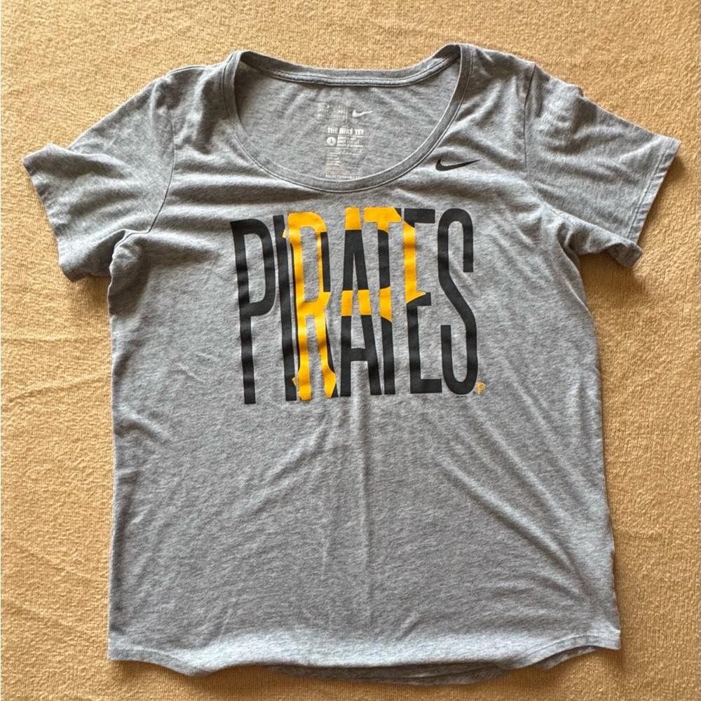 Nike Gray Tee with Yellow and Black Pittsburgh Pirates Print